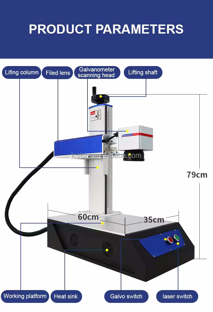 JINGLASER Fast Marking Speed Laser Marking Machine Air Cooling with Stable Operation and Strong Anti-Interference Ability