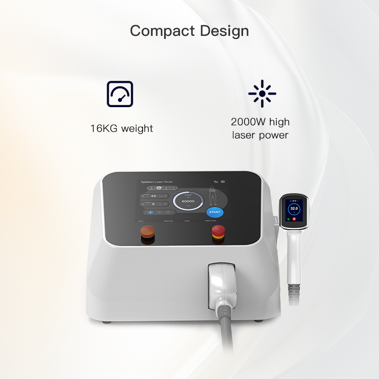 CE Approved 1200W Portable Diode Laser Hair Removal Machine Painless 1064nm Dark Skin Tone