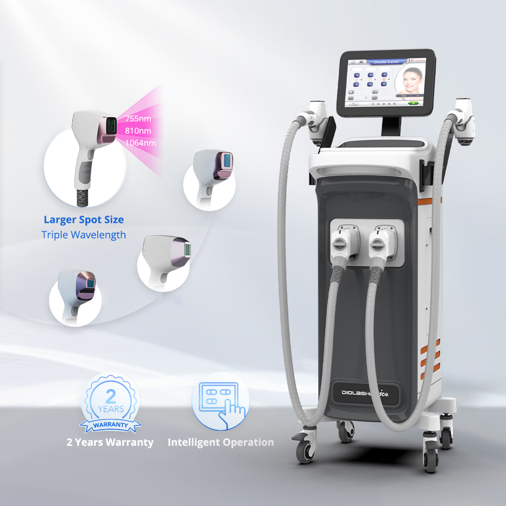 New Beauty Painless 4 Wavelengths 755 808 940 1064 Ice Diode Laser Hair Removal Machine for All Skin Tones