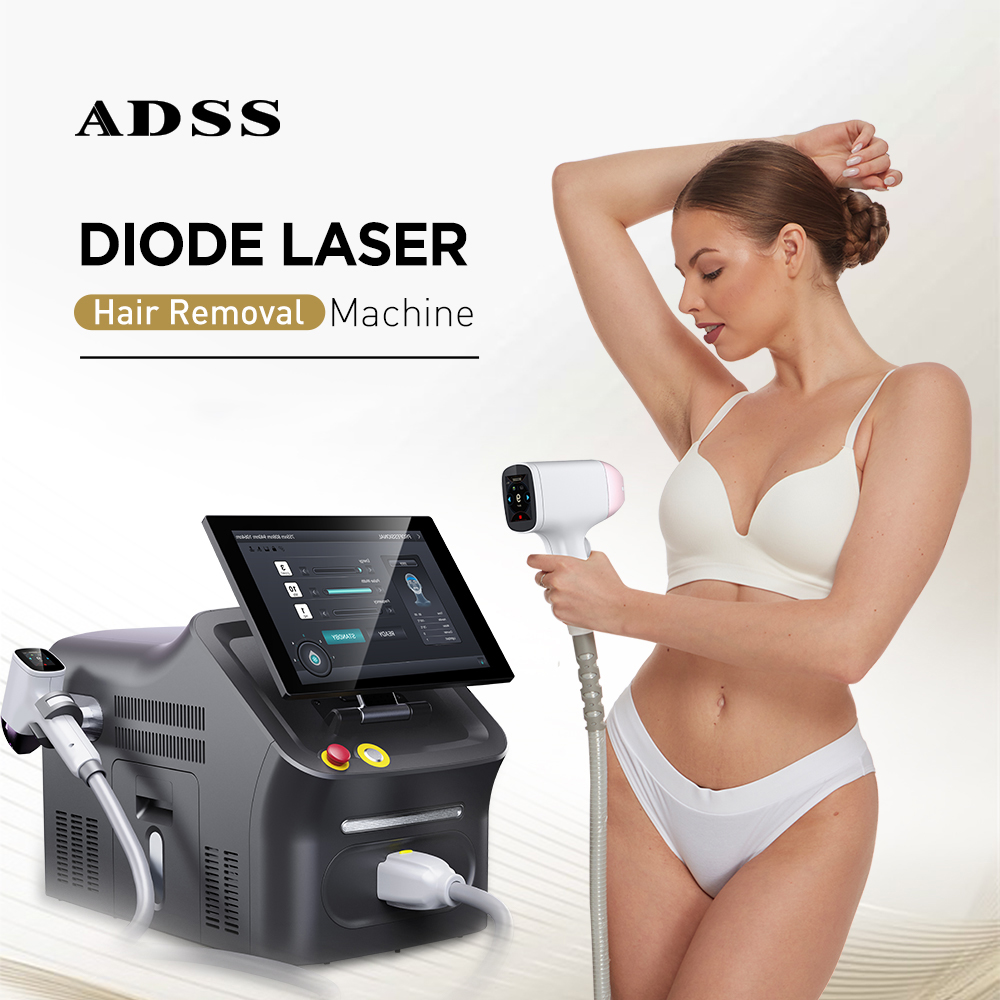Adss Hot Diode Laser 4 Waves 755 808 940 1064nm Professional 808nm Diode Laser Hair Removal Machine For Sale Limited Time Price