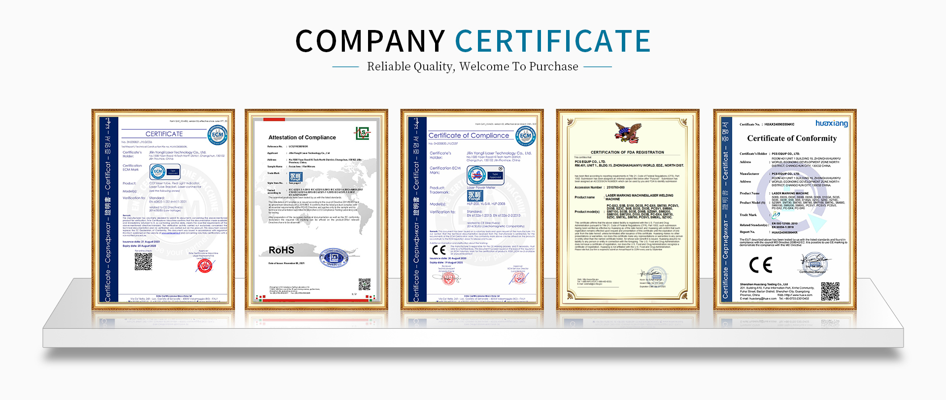 Product Certifications Display