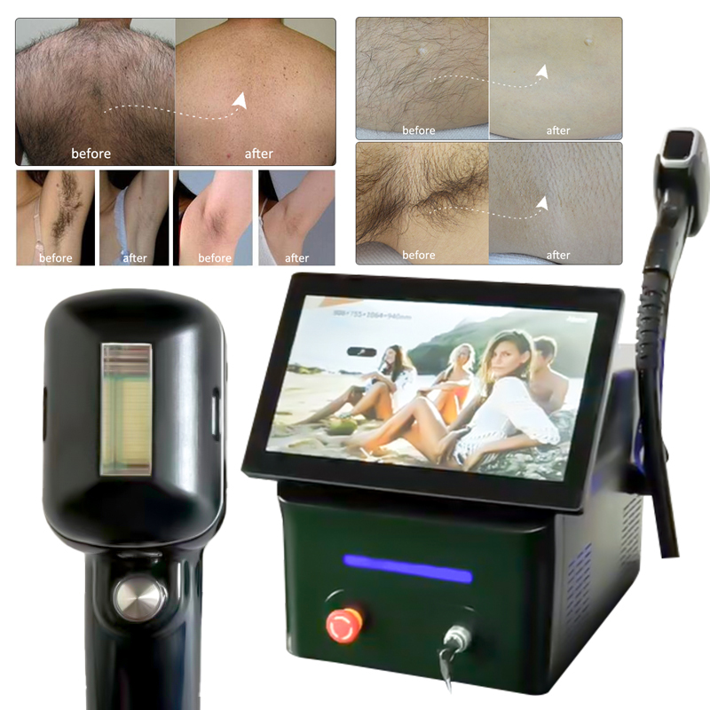 Diode Laser Hair Removal Machine for Permanent Cooling Head Painless Laser Epilator Face Body Hair Removal