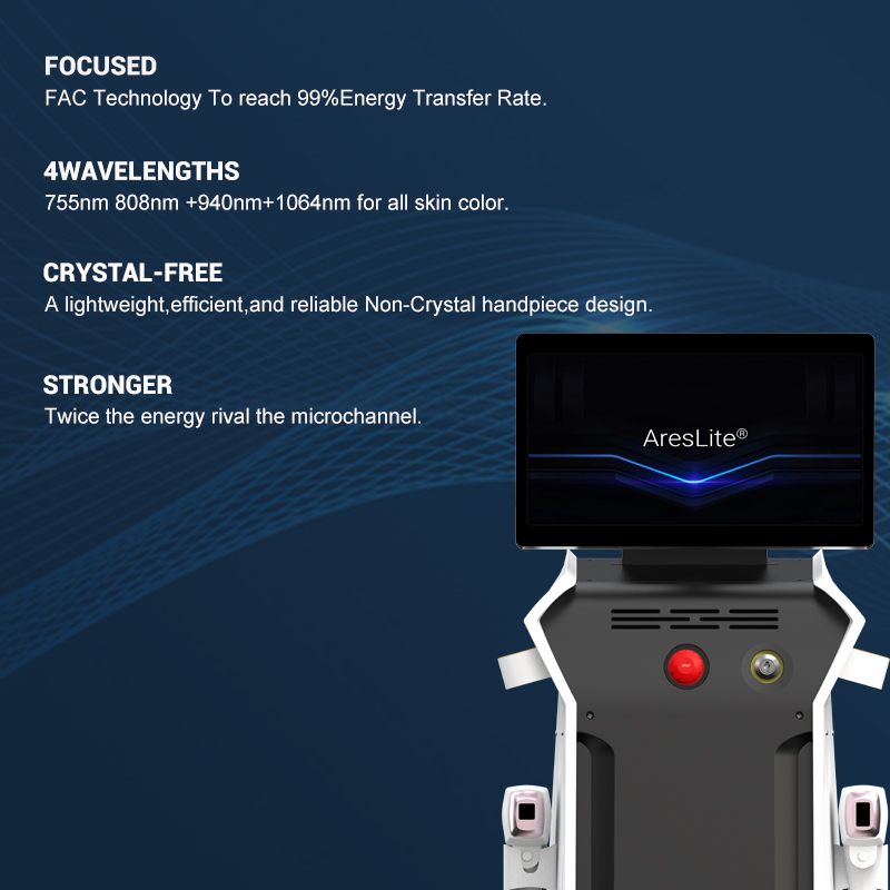 Fac Technology Beauty Alexandrite Laser 808nm 4 Wavelength Diode Laser Hair Removal Machine