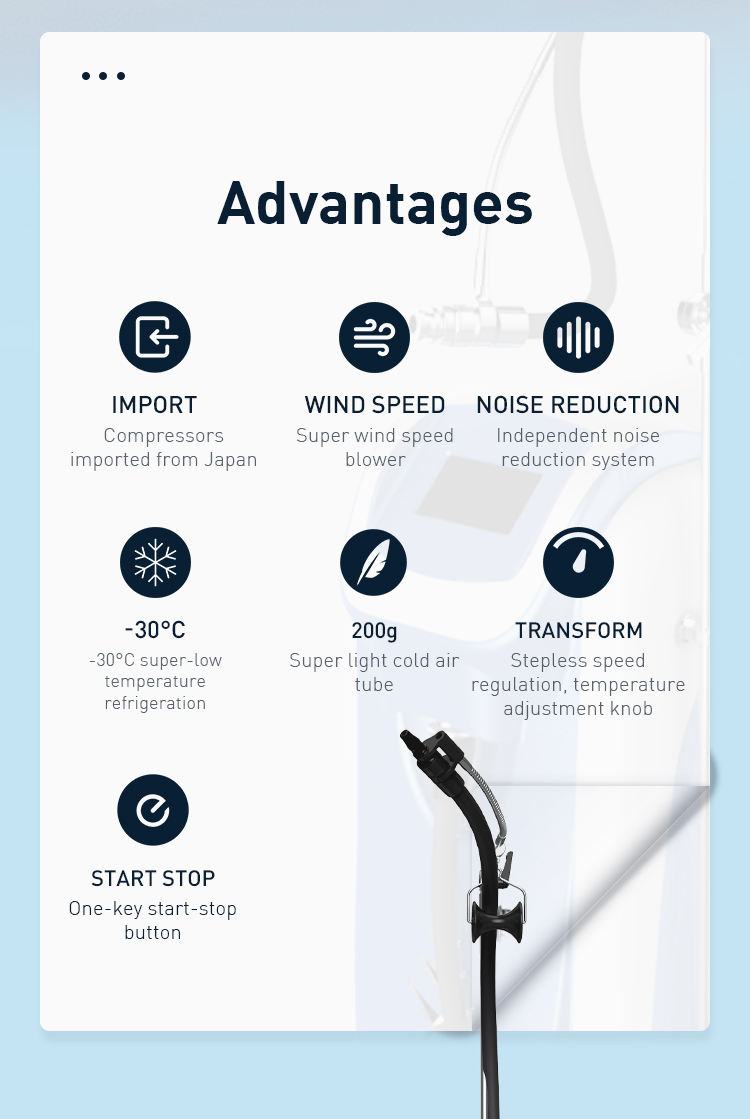 Zimmer Air Cooling Facial Machine for Laser Devices to Achieve Pain-Free Treatments