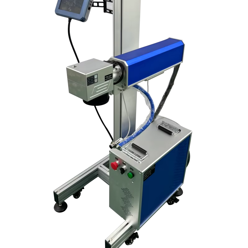 High-Speed Flying Fiber Laser Marking Machine for Metal/Plastic/Glass, 1000mm/s Marking Speed, 0.01mm Precision,