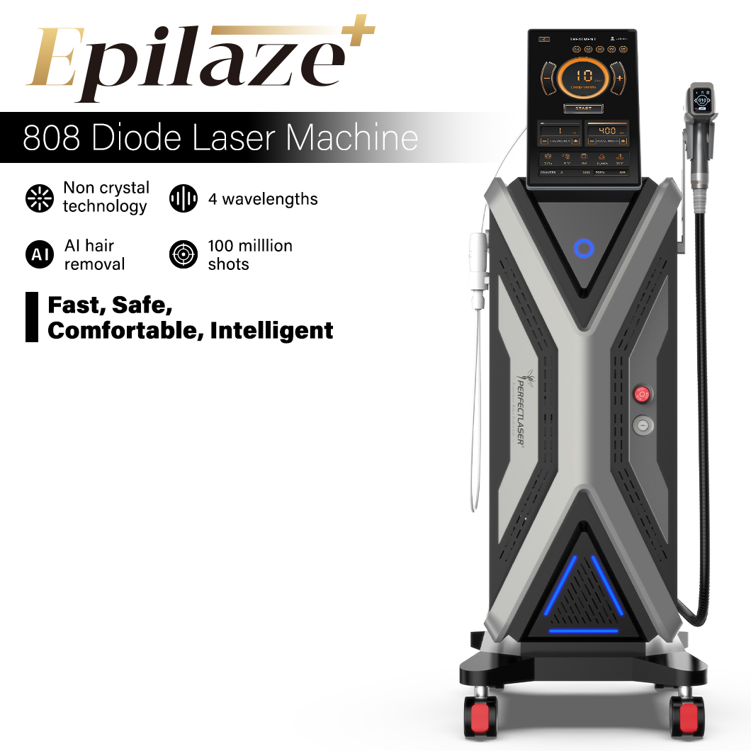 4 Wavelengths Diode Laser Hair Removal Machine 1800W 808nm Fast Treatment for Whole Body Women Beauty Laser Aesthetic Equipment