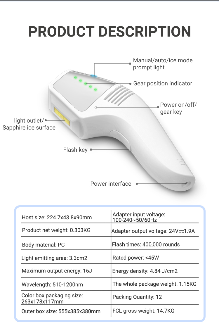 Laser hair removal device display 9
