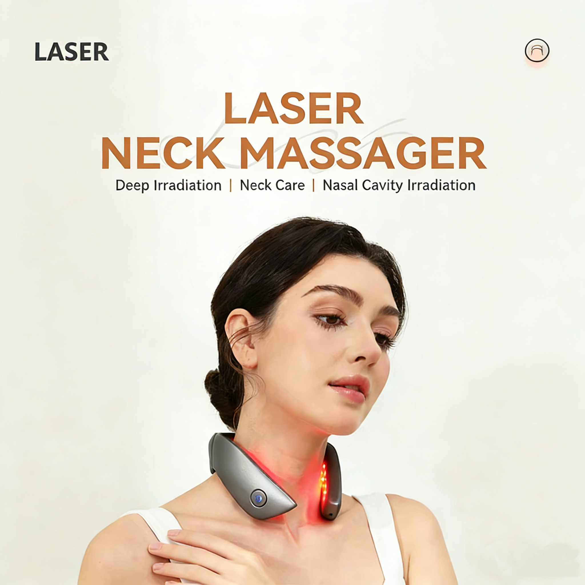 Portable Neck Massager Release Pressure Rechargeable 14 Beads 650nm Diode Laser Light Massage Neck Relax Pain Relieve Device