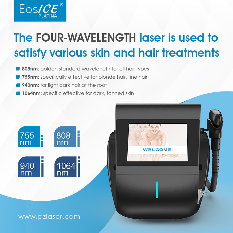 Portable 3 Wavelengths 755nm 808nm 1064nm Whole Body Use Painless High Power Laser Hair Removal 808 Diode Laser Machine