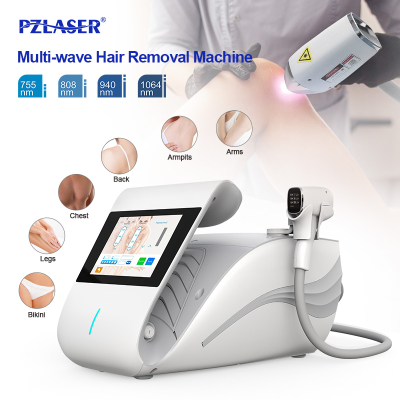 Portable 3 Wavelengths 755nm 808nm 1064nm Whole Body Use Painless High Power Laser Hair Removal 808 Diode Laser Machine