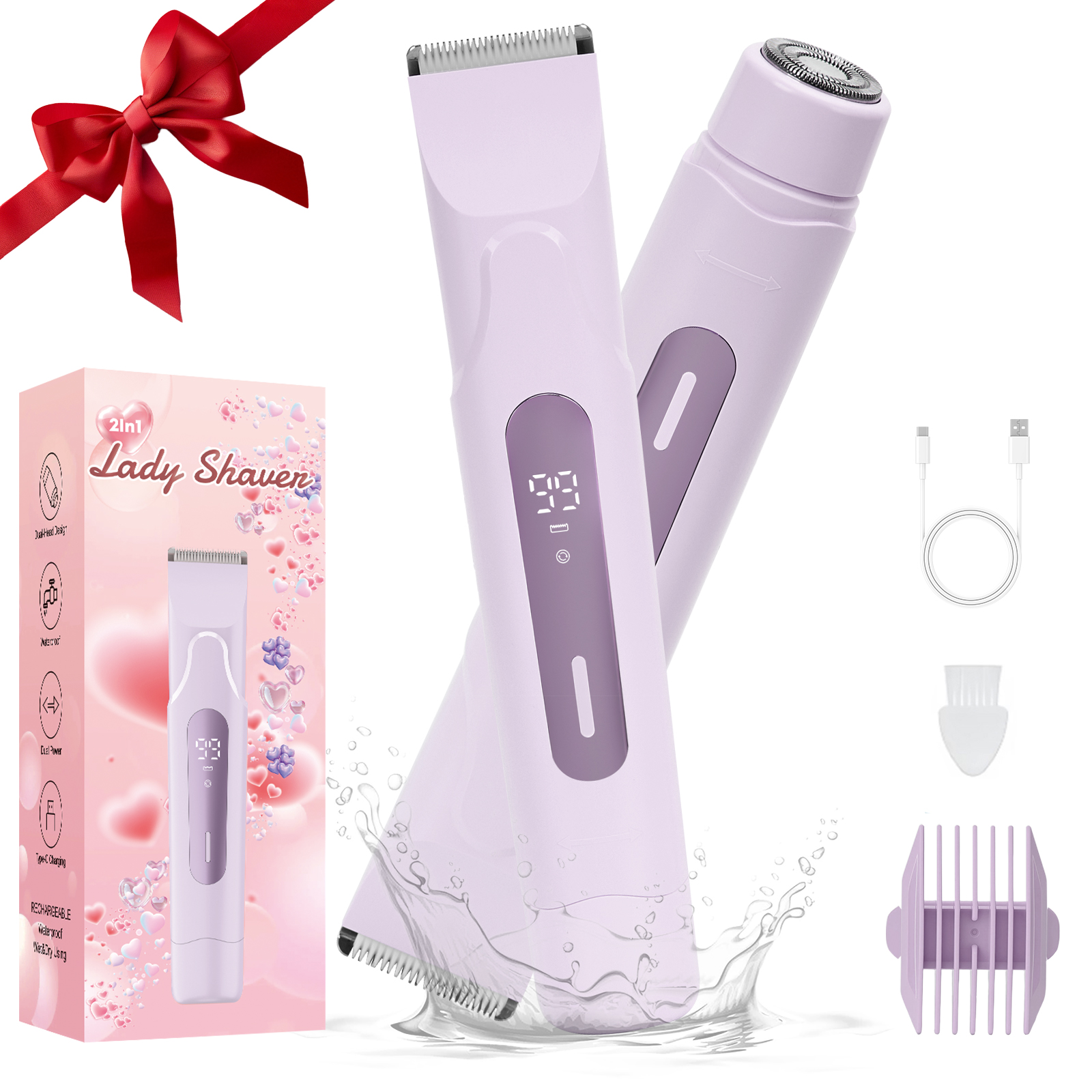 USB Charge Portable IPX7 Waterproof Women's Tweezer For Bikini Eyebrows Face Legs &amp; Underarms Hair Removal &amp; Skin Rejuvenation