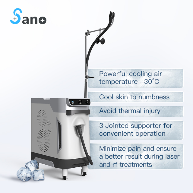 Air Zimmer Cooling System -30 Degree Cryo Therapy Machine For Laser Machine Treatment Pico Laser Pain Free
