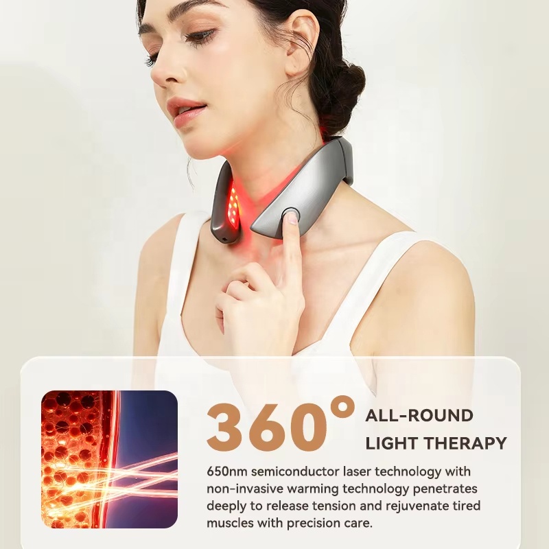 Laser Neck Massager Portable 14 Beads 650nm Diode Laser Light Massage Neck Relax Pain Relieve Device