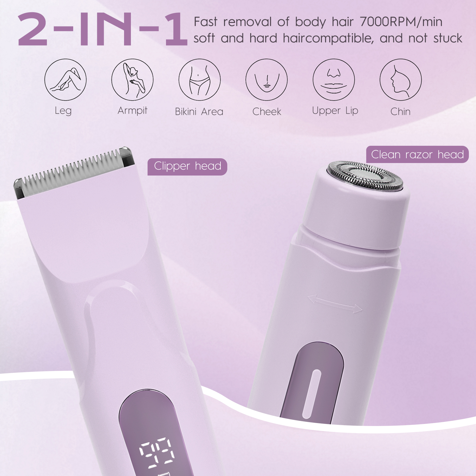 USB Charge Portable IPX7 Waterproof Women's Tweezer for Bikini Eyebrows Face Legs & Underarms Hair Removal & Skin Rejuvenation