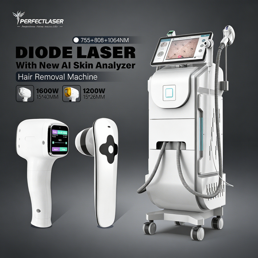 Perfectlaser 8mm Facial Tip Diode Laser Epilation For Ear Nose Eyebrow Bikini Area Full Body Permanent Hair Removal Device