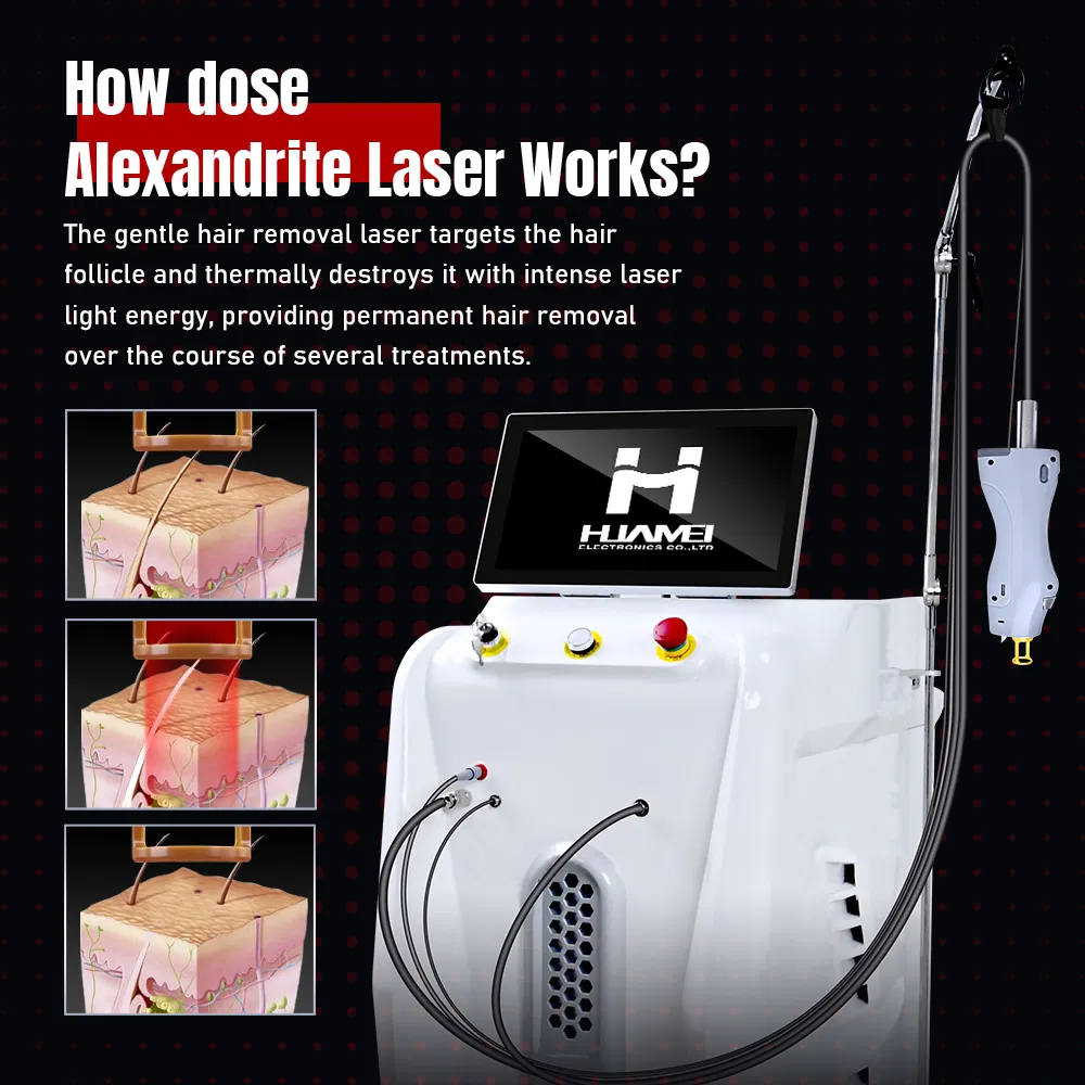 2025 Huamei New Technology Alex Laser Hair Removal 755nm 1064nm Long Pulse Laser Alexandrite Laser