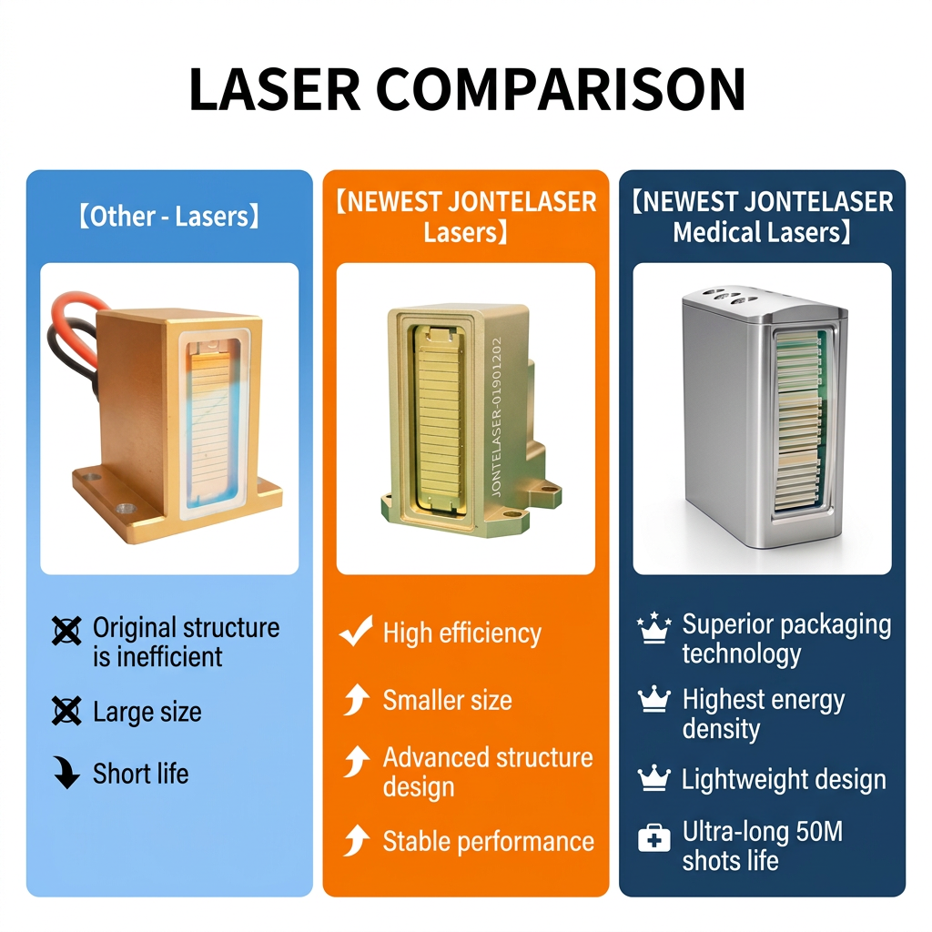 Jontelaser 3000W Vertical Laser Machine 4 Wavelengths Exchangeable Treatment Tips for Full Body Commercial Use Semiconductor