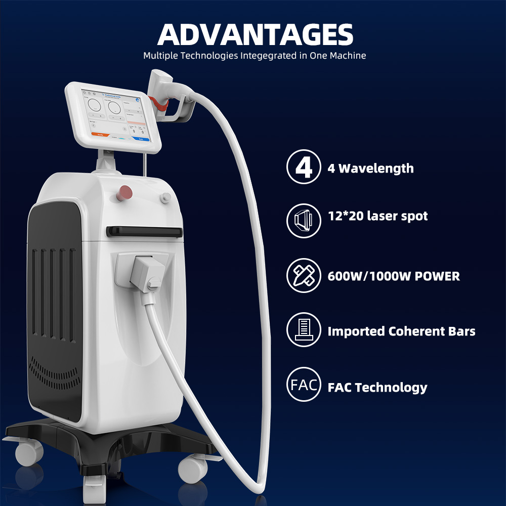 Professional 4 Wave Diode Laser Hair Removal Machine 2026 Titanium Ice Cooling System Medical CE For Clinic Salon Spa