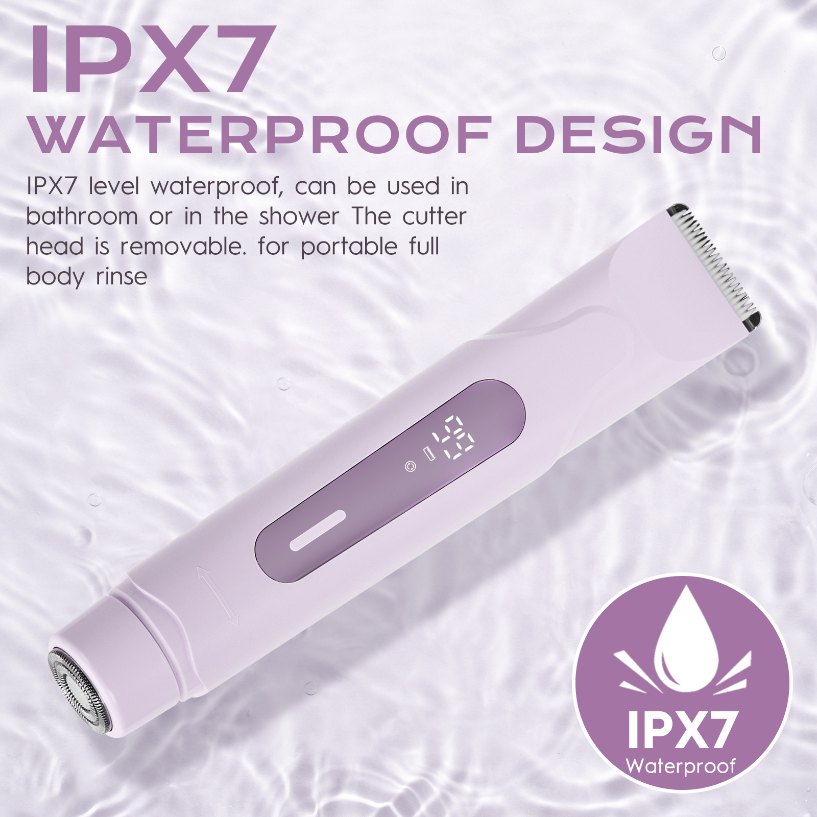 USB Charge Portable IPX7 Waterproof Women's Tweezer for Bikini Eyebrows Face Legs & Underarms Hair Removal & Skin Rejuvenation