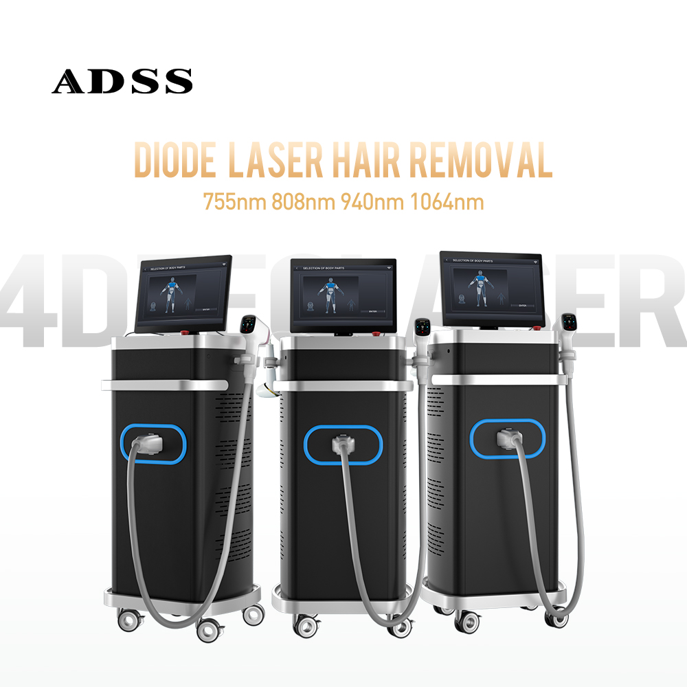 ADSS 4 Wavelength 755/808/940/1064nm Diode Laser Hair Removal Machine No Pain Best Cooling System