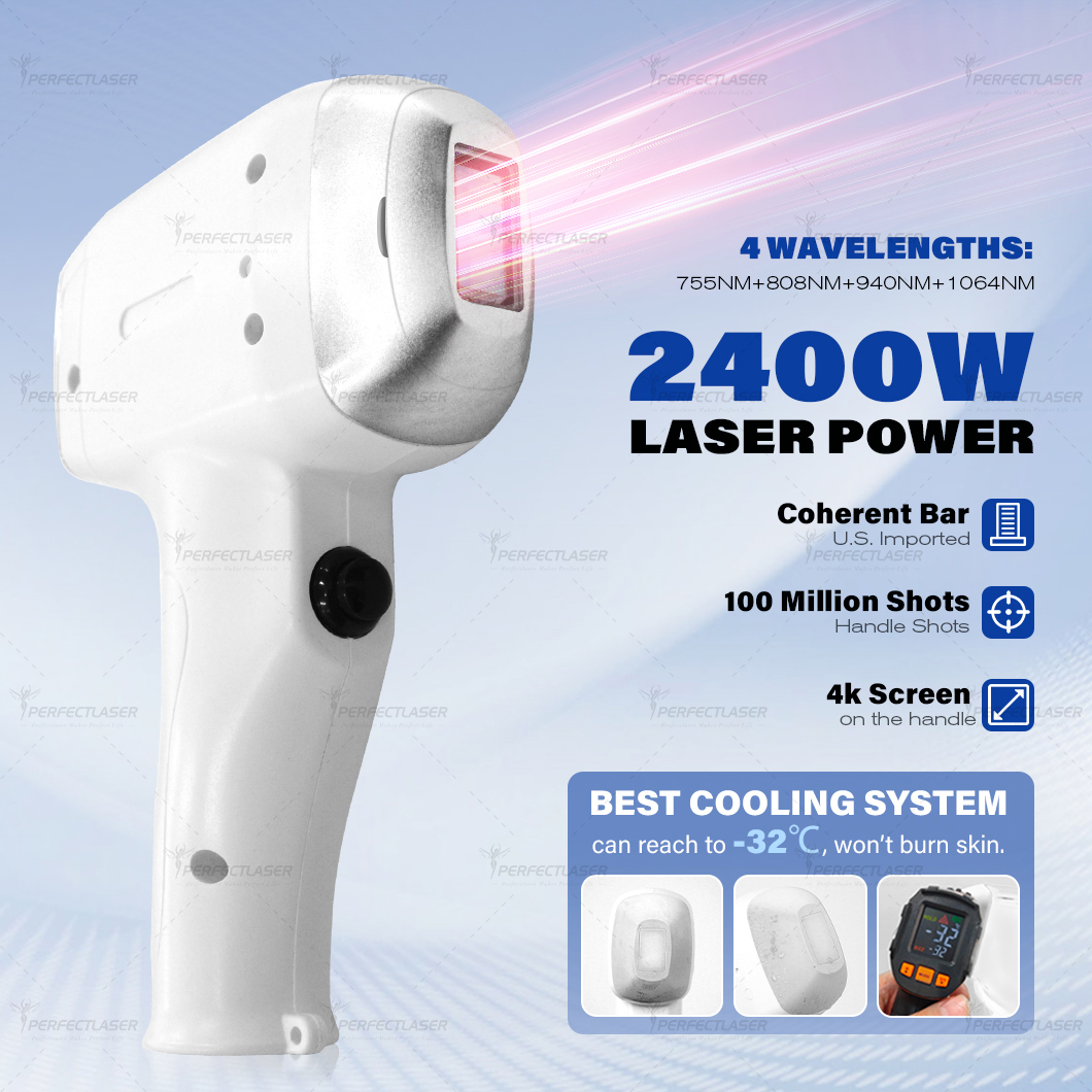 4 Wave Diodo Laser Salon Beauty Equipment Diode Laser Hair Removal Machine Professional 755 808 940 1064nm Handle