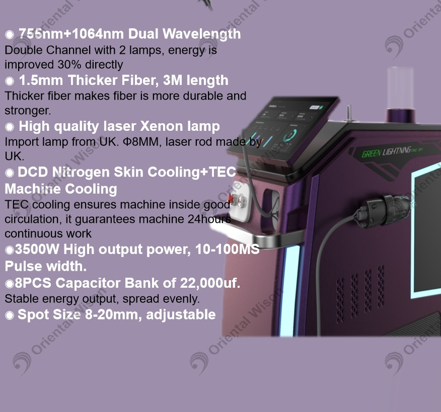 Alexandrite Laser YAG Laser Hair Removal New Technology Skin Beauty Equipment Laser Alexandrite Long Pulse Laser Depilation Laser Epilation Pigmented Lesions