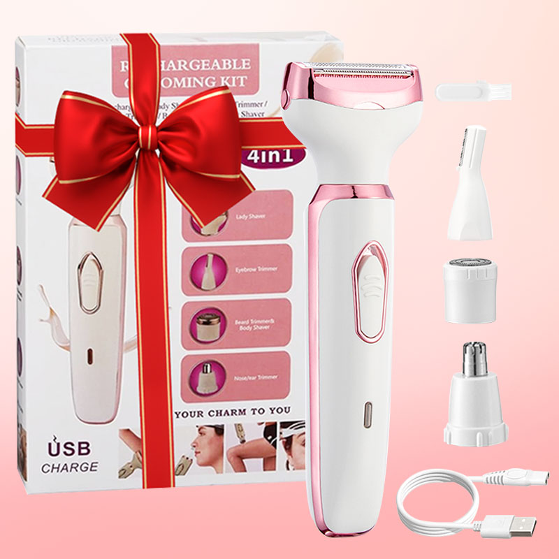 Multifunctional 4-in-1 Women's Electric Shaver Eyebrow Hair Removal USB Charging Underarm Hair Shaver Hair Remover