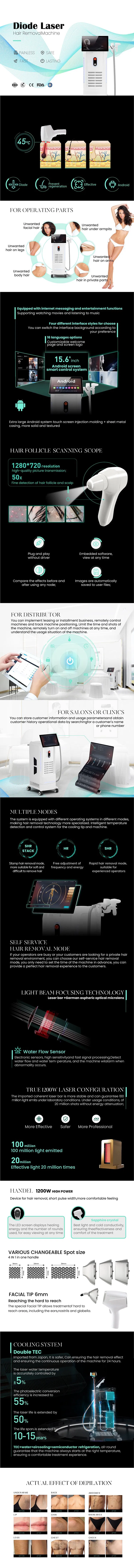 Professional Diode Laser Hair Removal System for Salons