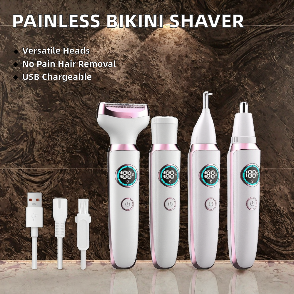 Underarm Hair Shaver Bikini Line Hair Remover Rechargeable Cordless Ladies Shaver Electric Shaver Accurate Eyebrow Trimmer