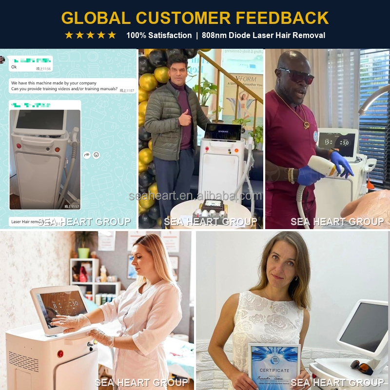 Seaheart Big Spot Permanent Painless Cooling Ice Diode Laser 755 808 1064 3 Wavelength Diode Laser Hair Removal Remover Machine