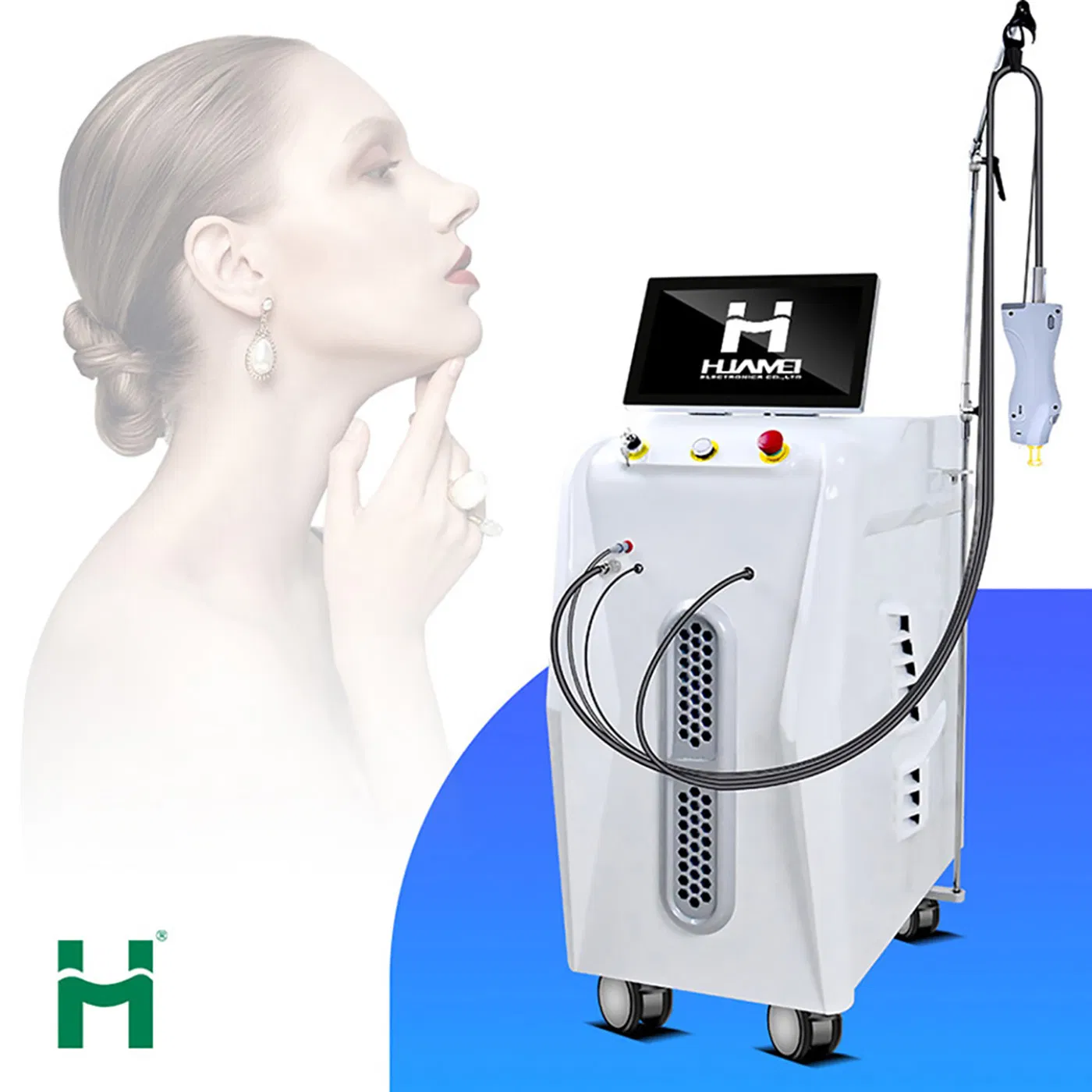 2024 Huamei Technology Alexandrite Laser 755nm 1064nm Long Pulse Laser New Design with Smart Touch Screen for Permanent Hair Removal