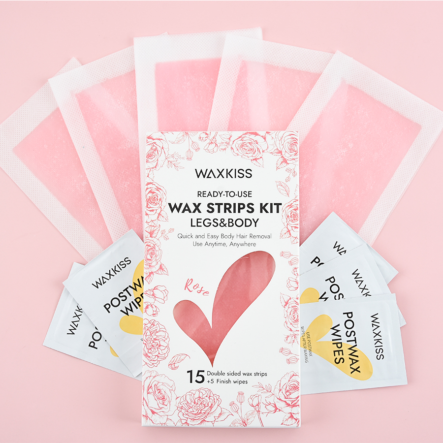 Custom Design Private Label 15 Double Wax Strips Depilatory Body Wax Strips For Legs Arms Bikini Hair Removal