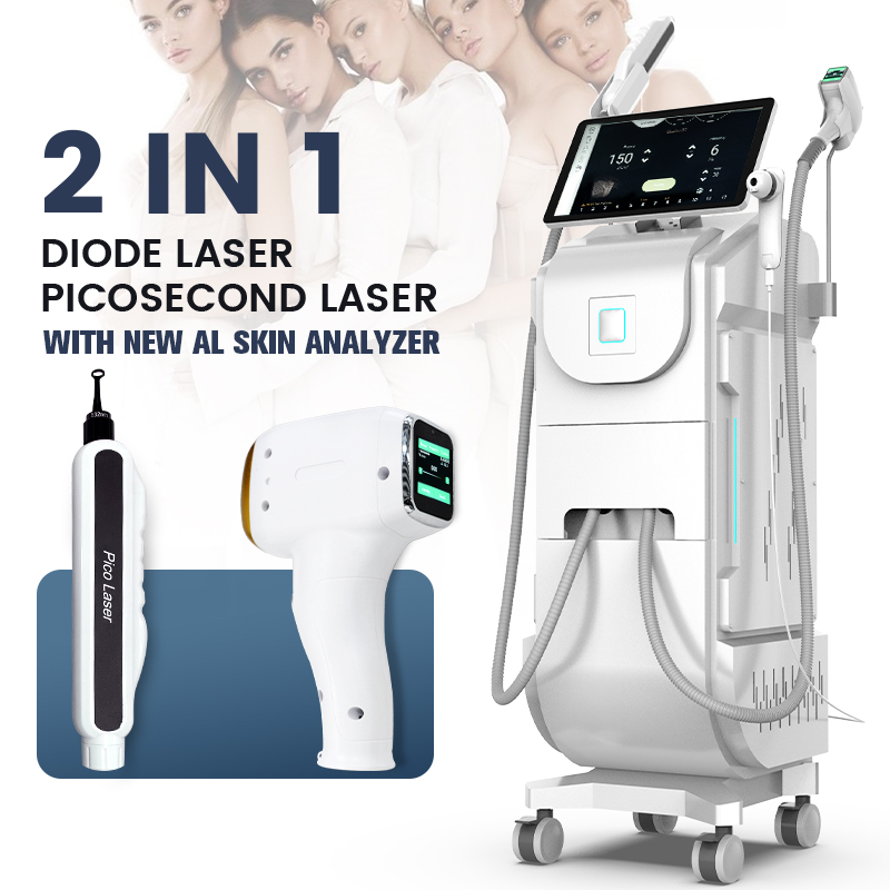 Factory Price 2 in 1 Diode Laser Hair Removal Picosecond Laser Tattoo Removal Best Nd Yag Laser Machine Pigment Lesions Device