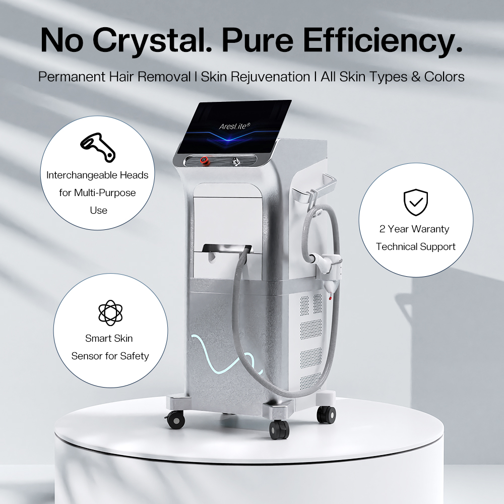 Best Sale 3000W Exchangeable Spot Diode Laser Hair Removal Machine Ai Hair Analysis for Full Body Permanent Hair Removal