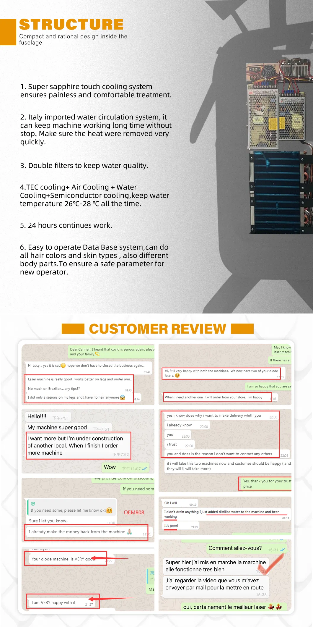 Safe Hair Removal Sopra Diode Laser Treatment Cooling System