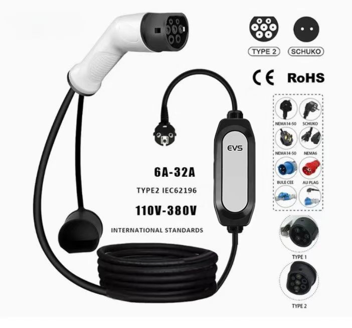 Anhui Evs 3.5kw 2 in 1 Portable EV Charger Wallbox EV Charger Smart APP Type2 GB/T AC Mobile EV Charging for Electric Vehicle