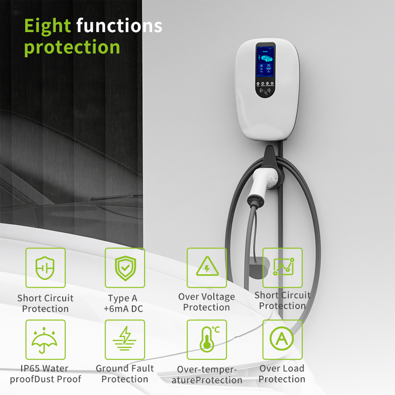 IP65 Home Wall Mount 22kw Type 2 3phase 32A Level 2 J1772 7kw AC EV Charger Wallbox Electric Vehicle Car Charging Station
