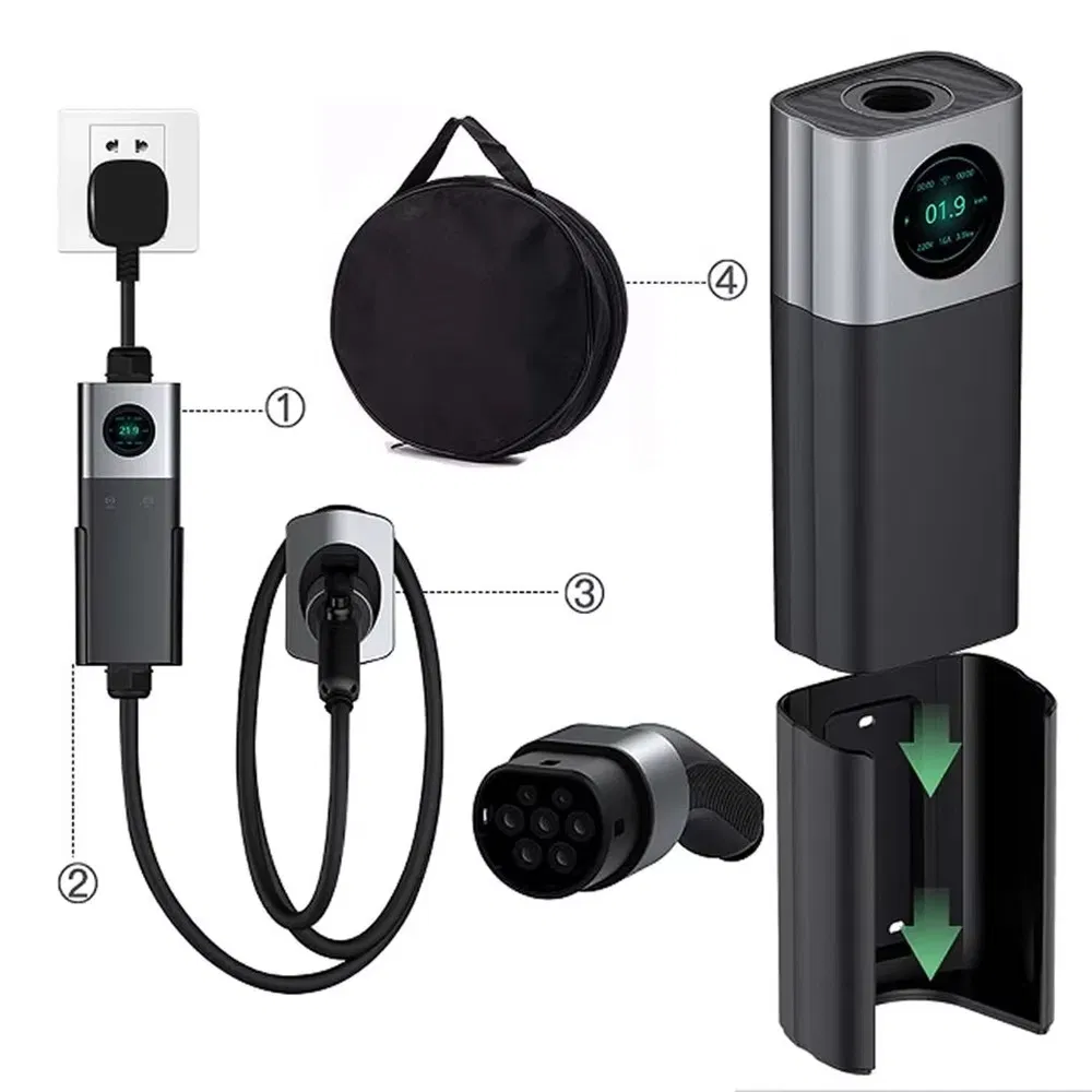 Smart Portable AC EV Charger with APP Control, 32A 22kw Fast Charging, Universal for All EV Models