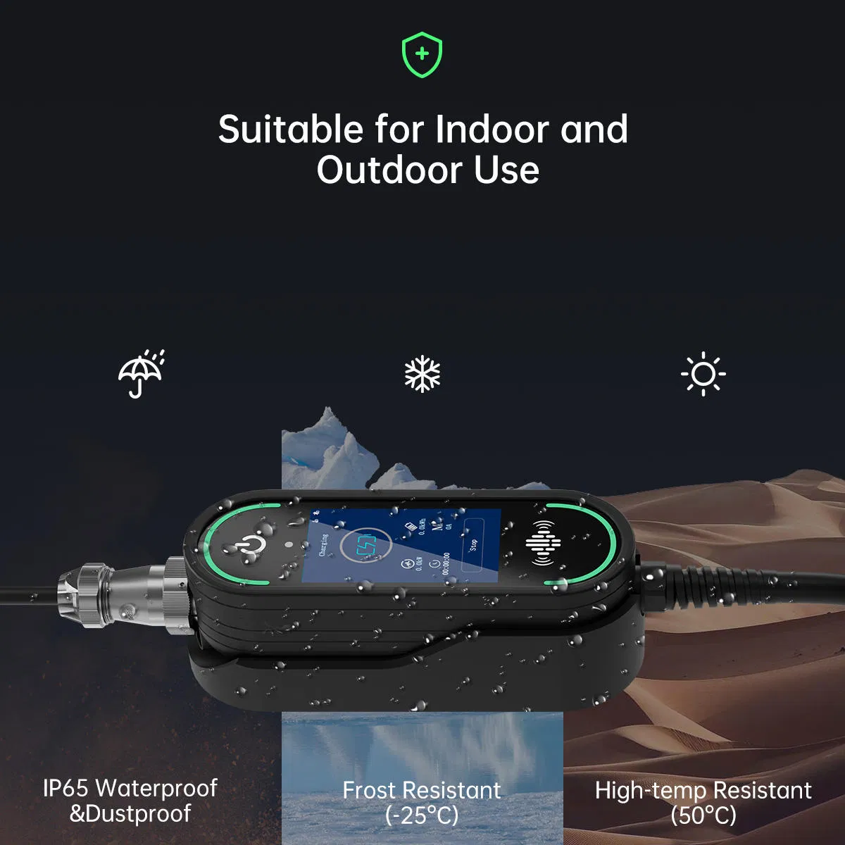 Beny 22kw 7kw 2in1 Portable EV Charger Wallbox EV Charger Smart APP Type2 GB/T AC Mobile EV Charging for Electric Vehicle