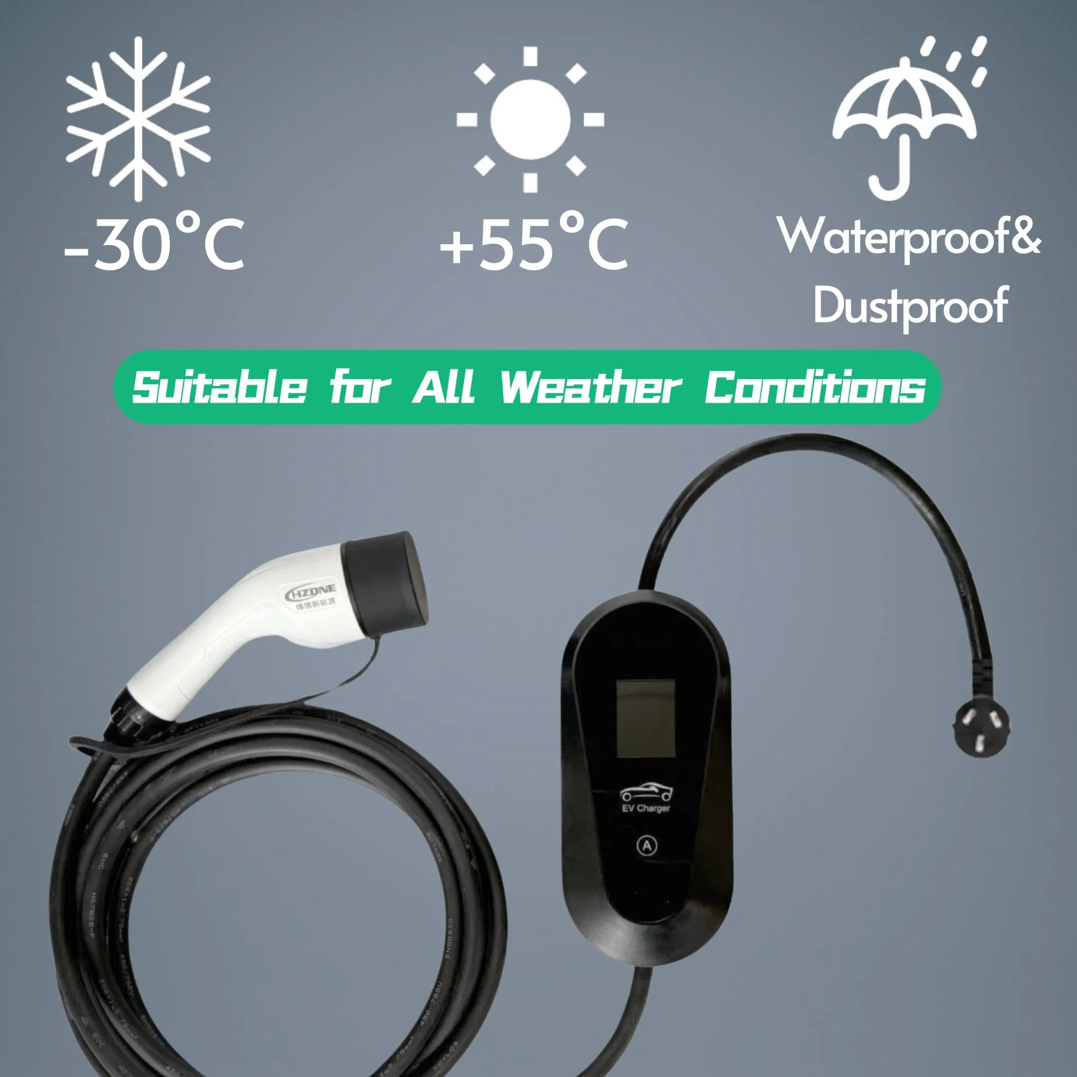 Mobile 3.5kw 16A Portable Electric Car Charger Level 2 AC EV Battery Charging Station