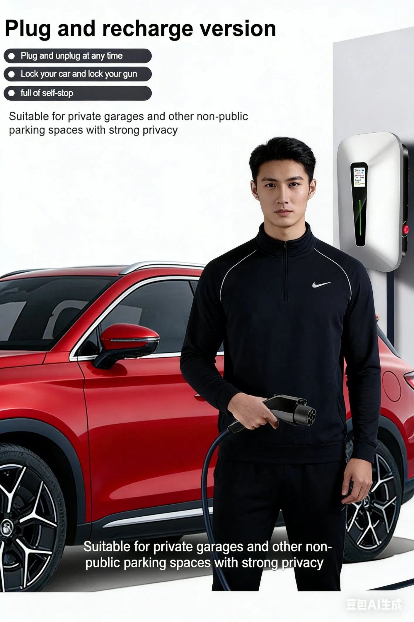 7kw Smart AC EV Charger Wallbox, RFID/WiFi/Bluetooth/APP Control, Home &amp; Commercial Use