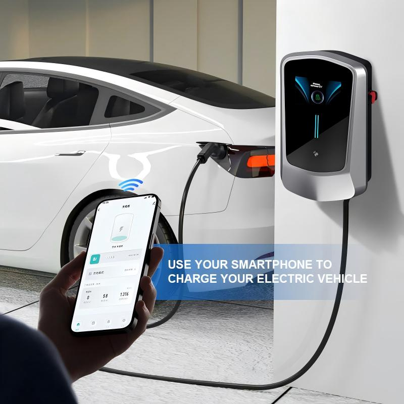 7kw Type2 AC EV Charging Wallbox Dlb Dynamic Load Balancing Electric Vehicle Charger with LED Indicator CE Certified OEM ODM Factory