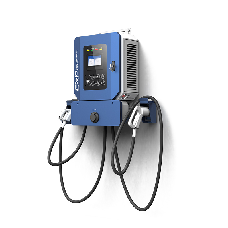 DC Fast 30kw Wall Mount EV Charger for Residential and Parking Area AC 22kw Option Electric Vehicle Recharging Station Point