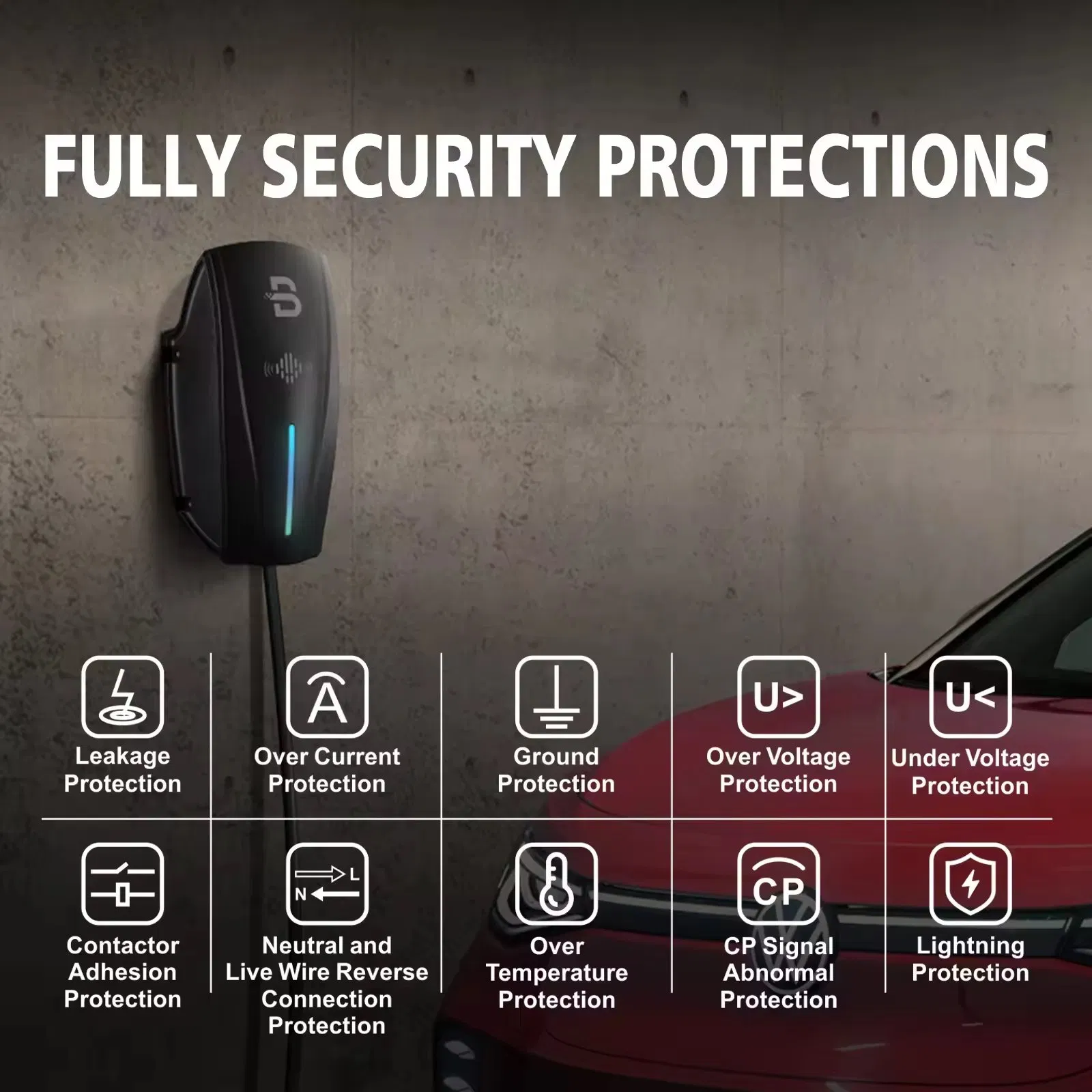 Beny Commercial AC EV Charger Type 1 7kw 22 Kw RFID 4G AC EV Charging Station Type2 GB/T Electric Car Charging Stations for Outdoor Use