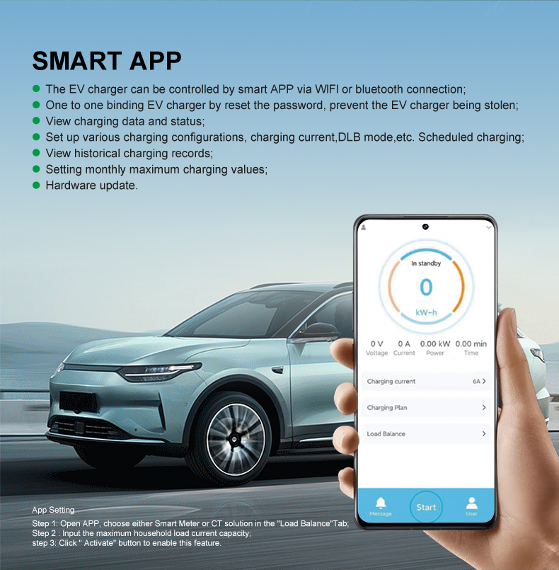Optional Dynamic Load Balance / CT Meter One Pile with Charge AC Charger