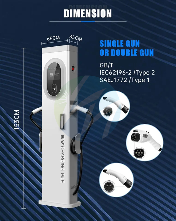 Wholesales Floor Mounted Type 2 Gbt Chademo Commercial 7kw 11kw 14kw 44kw AC 22 Kw EV Car Charger with Load Balance