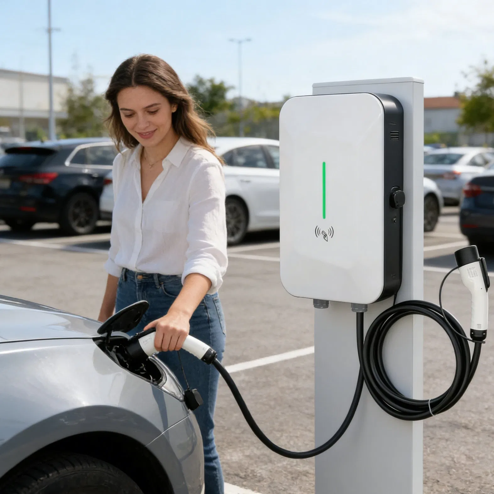 Smart Level 2 AC EV Charger for Home Use with Ocpp Compliance (Wallbox 22kW)