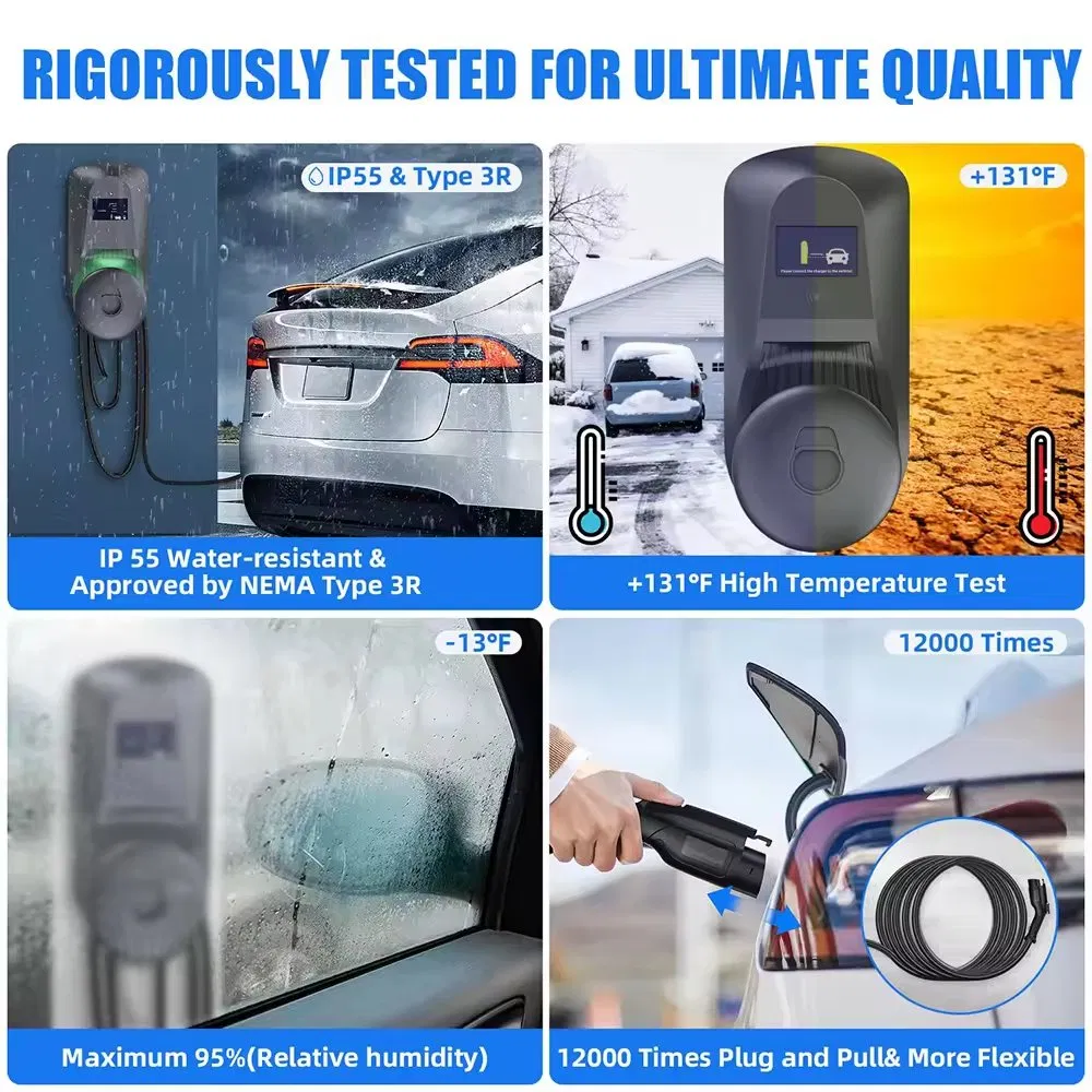 Manufacturer Commercial APP Smart Control Wallbox Mode 3 32A 7kw Mobile Home AC Electric Vehicle EV Car Wall Charger