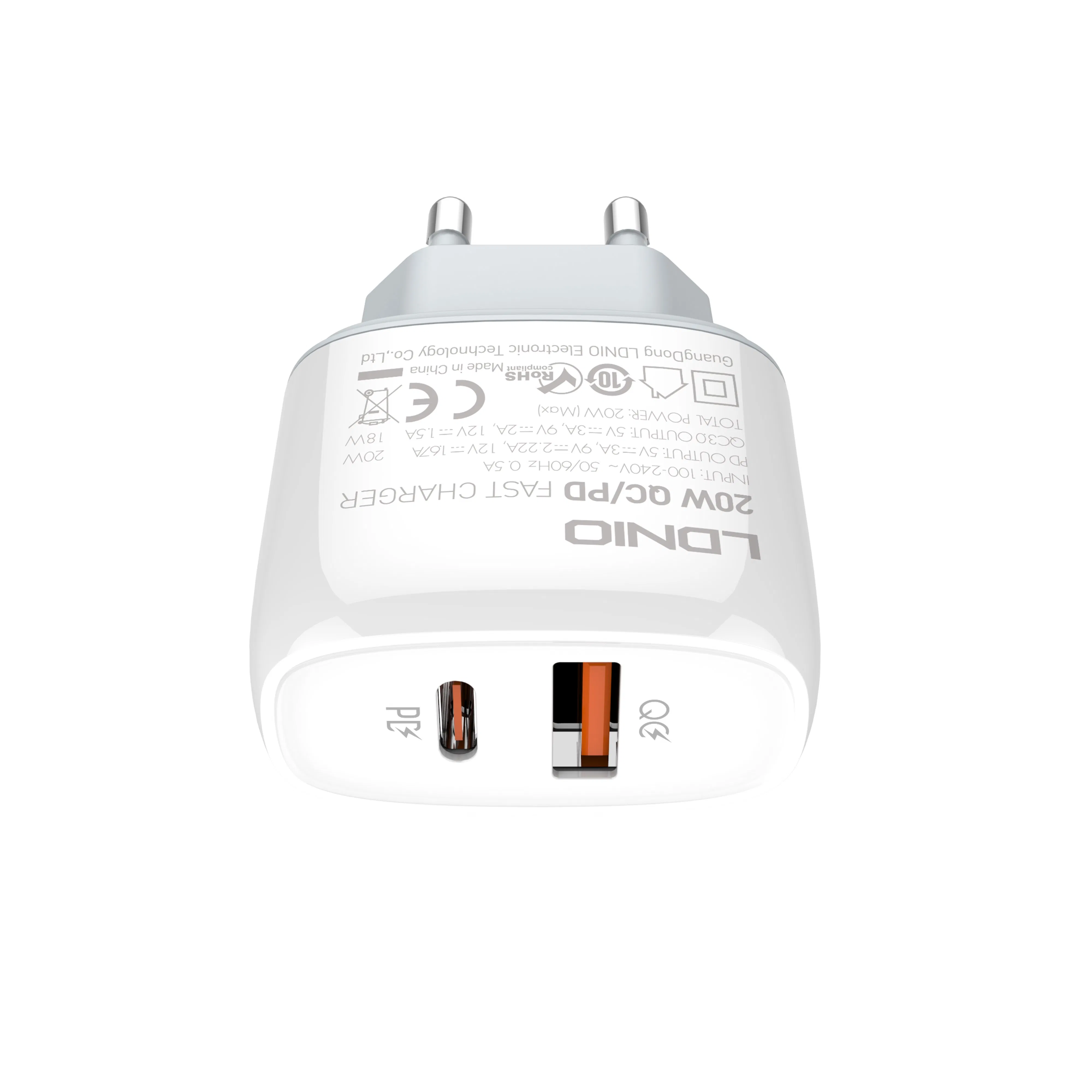 Ldnio Q229 2 Dual USB C Port a+C 20W Usbc QC 3.0 Pd Fast Charging EU Us Plug Adapter Mobile Phone Wall Charger for iPhone 14 15