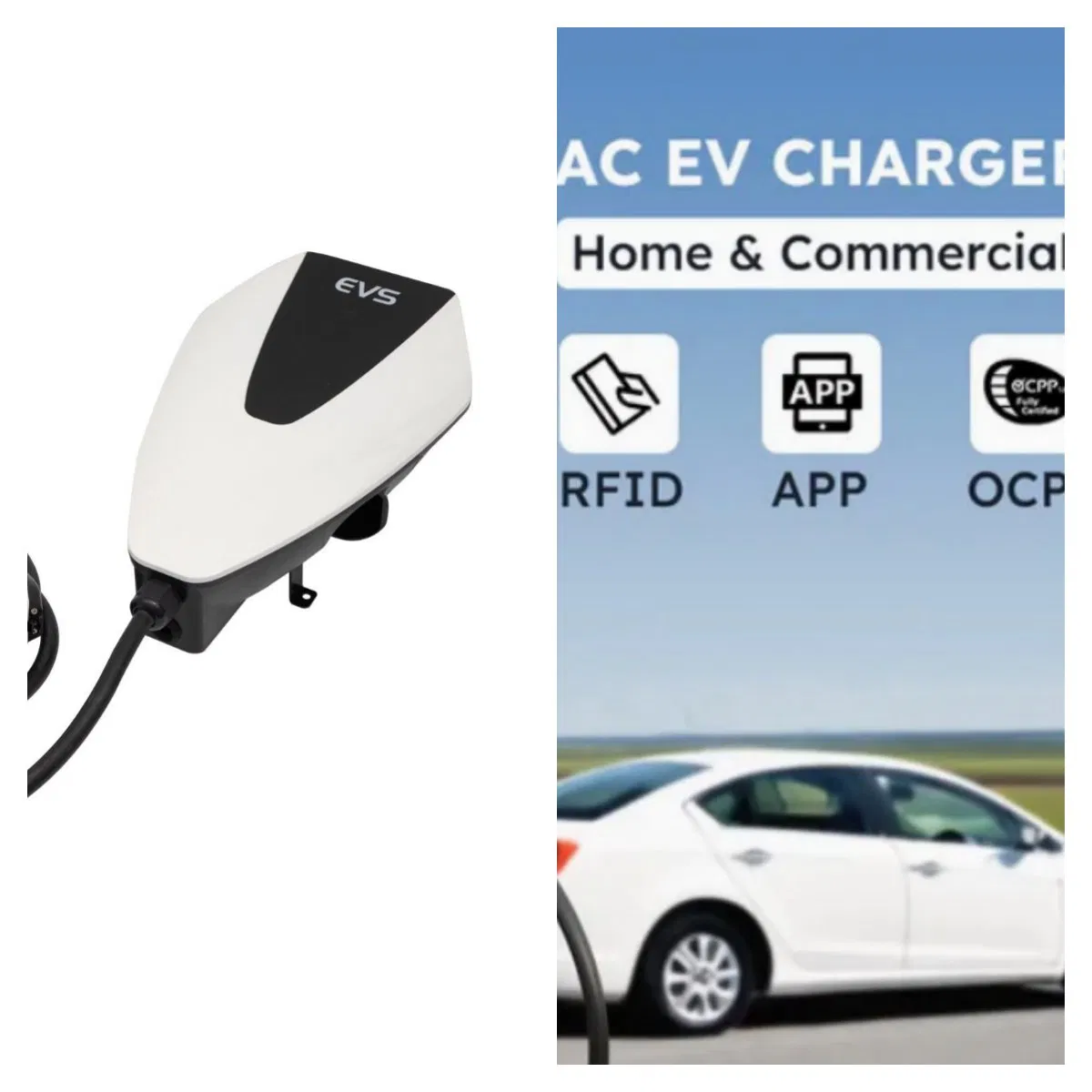 Anhui Evs Manufacturer Commercial APP Smart Control Wallbox Mode 3 32A 7kw Mobile Home AC Electric Vehicle EV Car Wall Charger